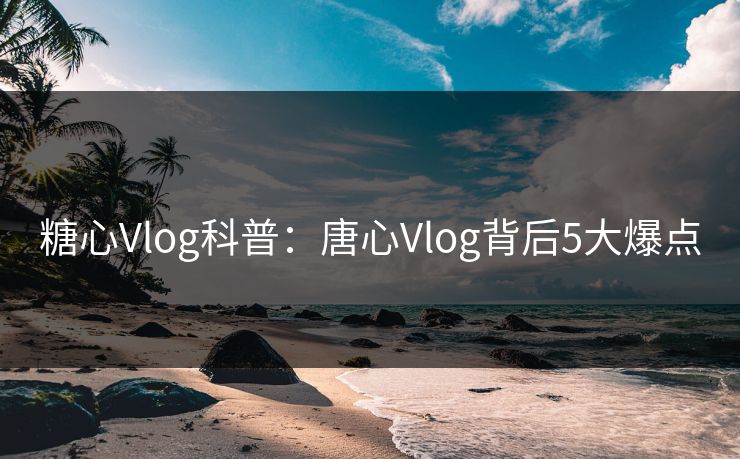 糖心Vlog科普：唐心Vlog背后5大爆点