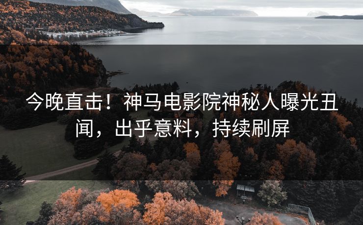 今晚直击！神马电影院神秘人曝光丑闻，出乎意料，持续刷屏