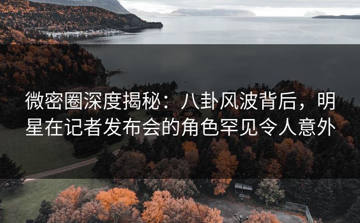 微密圈深度揭秘：八卦风波背后，明星在记者发布会的角色罕见令人意外